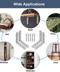 No Sweat Mounting 4X4 Inch Stainless Steel L Brackets Handle Serious Weight On Wall Hung Wood Shelves Rust Free Corner Braces with screws for shelves, beds, and fences.