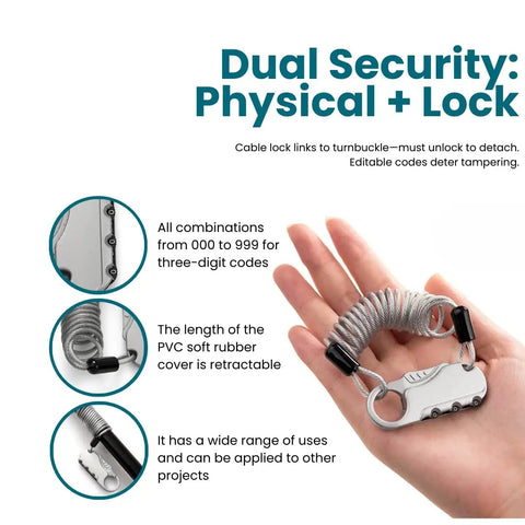 Heavy Duty Stainless Steel Cooler Security Kit For Boats And Trailers With Anti Theft Lock Brackets, Retractable Cables, And Turnbuckles - 2 Pack, Fits Yeti And RTIC Tundra Coolers