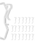 Rock Solid 24 Pack Clear Valance Clips For 2.5 Inch Blinds And Window Shades showing heavy duty plastic clips with tight snap fit.