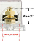 ANL Fuse Holder With Fuses For 0 2 4 Gauge And 0 8 Gauge Fuse Block Pack Of 2 60 Amp Copper Alloy Gold Plated, close-up with 20mm dimensions