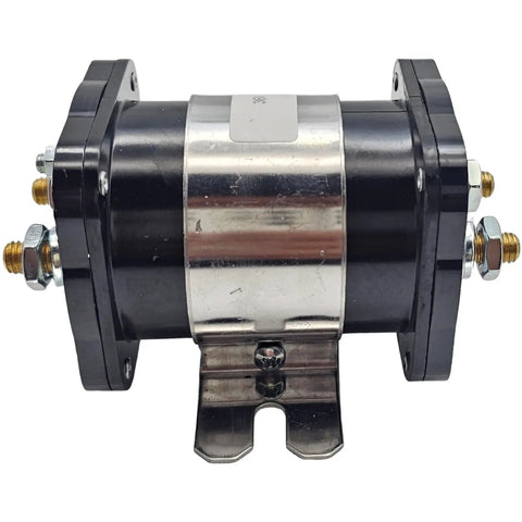 Side view of Contactor 586-317111 for EZGO Terminal Electric Golf Cart 36V 200A Replacement Relay Beefy Heavy Duty 4 Terminal Switch
