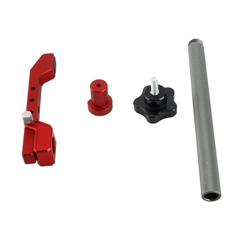 Aluminum 19mm Hold Down Clamp For Woodworking, Adjustable Bench Dog Clamp With 3 Level Pressure Cam components on white background