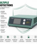 Top Shelf Portable Lithium Battery Equalizer 1.5 To 4.5V touchscreen with protective features and digital display.