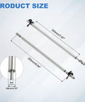 Product size diagram of Drive Shaft With Propeller Universal Joint For RC Boats, 250mm Shaft, 200mm Sleeve, 36mm Propeller.