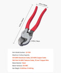 Heavy Duty High Leverage Cable Cutters with Cushioned Overmolded Handles and Razor Sharp Forged Blades, ergonomic design for tough wiring jobs.
