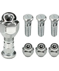 Heavy Duty 8 Piece M12x1.25 Wheel Studs And Lug Nuts Set Chrome Finish For Subaru Crosstrek WRX BRZ Forester OEM kit, chrome steel