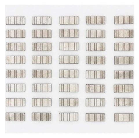 Turbo diamond concrete segments for core drill bits; front-view array of rectangular metal segments.