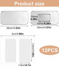 Ultra Thin Magnetic Cabinet Door Latches dimensions and product size chart, 12PCS, for installation without drilling.