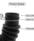 Heavy Duty Washing Machine Drain Hose Connecting Tub To Pump Compatible With LG Washers Model AEM73213001 thick rubber hose with folded pipes and nozzle clip