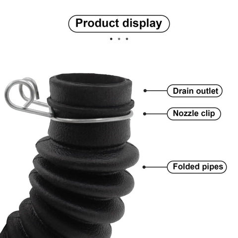 Heavy Duty Washing Machine Drain Hose Connecting Tub To Pump Compatible With LG Washers Model AEM73213001 thick rubber hose with folded pipes and nozzle clip