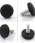 Threaded Adjustable Leveling Feet M8 12 Pack For Furniture Tables Chairs Cabinets And Stools Galvanized Steel With Black Finish Durable No Wobble Levelers For Easy Stabilization