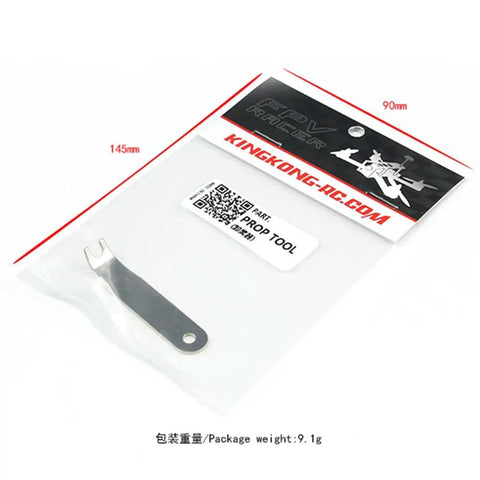 Propeller Wrench For Tiny 6 To 7 FPV Racing Drones Prop Removal And Repair Tool in clear packaging showing all-metal build