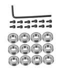 Router Bit Replacement Bearings Kit With Ball Bearings, Top Mounted Guide Screws and Wrench For Rabbet Bushing displayed