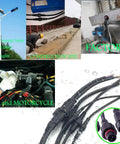 Waterproof 2 Pin LED Connectors 16AWG Male And Female With 20cm Extension Cable IP68 for indoor and outdoor LED strip lights.