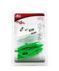 Vane Combo 36 Pack White And Neon Green For Your Sports Gear Must Have High Visibility Vane Set in transparent packaging