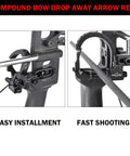 Close-up of Drop Away Arrow Rest for Compound Bow Full Containment Design Quiet Rubber Wrapped Build Right or Left Hand