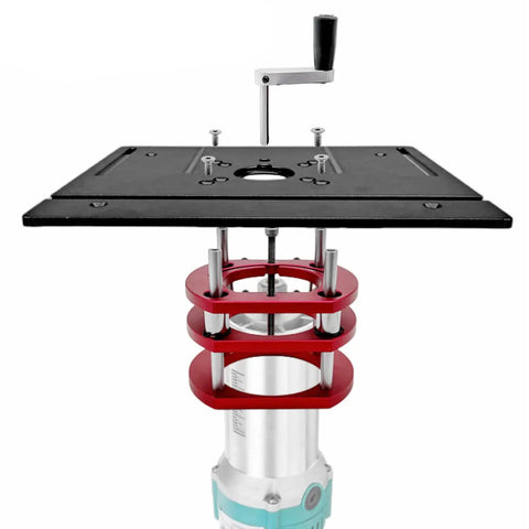 Professional Grade Aluminum Router Table Insert Plate With Precision Mounting Rings For Hardcore Diy Woodworking Benches mounted above router