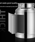 Straight Up 304 Stainless Steel Milk Can Jug Beverage Dispenser showcasing thick quality material and double handles, ideal for pantry storage.