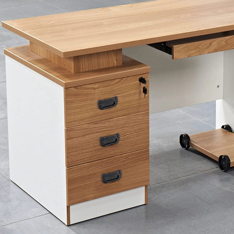 Wooden desk drawers with modern hidden recessed door pull handles in black zinc alloy, 64mm hole spacing, 75mm by 35mm size.
