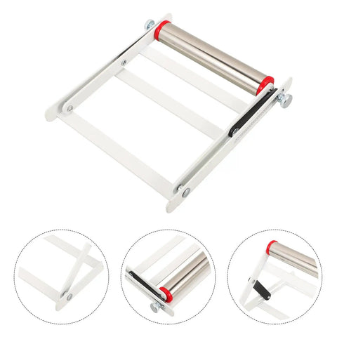 Adjustable Stainless Steel Cutting Machine Support Stand With Anti Slip Teeth, Heavy Duty Trimmer Bracket with close-up details.