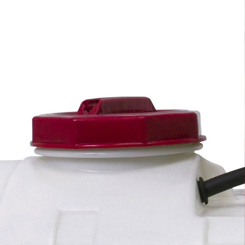 Close-up of lid on 15-Gallon 12 Volt Dripless EZ Mount ATV UTV Spot Sprayer with 2.2 GPM Diaphragm Pump Translucent White Tank