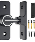 Heavy Duty 90 Degree Gate Latch For Barn Doors And Sliding Doors, Flip Latch Bolt Lock In Zinc Alloy With Matte Black Finish