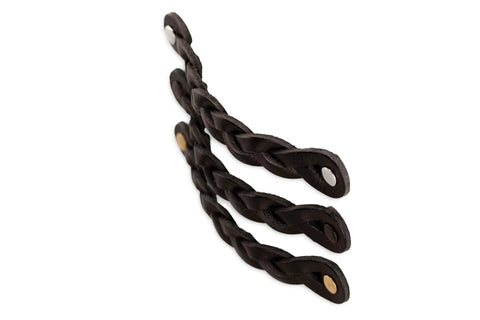 Braided Black Leather Drawer Pulls Set Four Pack Six And A Half Inch Length Leather Handles For Cabinets Dressers And Nightstands