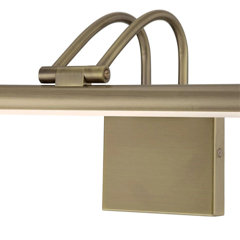 Dimmable LED Picture Light, 17 Inch, 15 Watt, Hardwired, Brushed Nickel Finish showing wall mount and arm detail