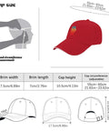 Everyday Dope Baseball Hat For Women Breathable Red Cap With Bold Front Artwork Adjustable Buckle Closure Size Chart