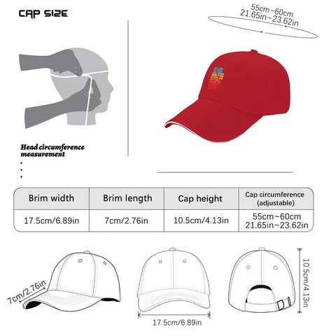 Everyday Dope Baseball Hat For Women Breathable Red Cap With Bold Front Artwork Adjustable Buckle Closure Size Chart