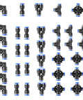 Get This Awesome 32 Piece Pneumatic Fittings Kit With Push To Connect Air Hose Connectors For Quick And Easy Setup On Your Precision Automation Gear Including Straight Elbow Tee Y Splitter Types Perfect For 4 6 8 And 10mm Tubing Hoses. 32-piece black push-to-connect pneumatic fittings kit, assorted straight, elbow, tee, and Y splitter connectors for 4-10mm tubing
