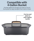 Portable Cleaning Caddy With Handle For Easy Mobility And Storage Multipurpose Organizer For Home Office Or Professional Use Lightweight Gray Plastic Bin 1.85 Gallon Capacity Durable Grab And Go Design With Stackable Features