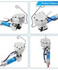 No Fuss Pneumatic Steel Strapping Machine Featuring Steady Tensioner And Quick Auto Cutter Heavy Duty Metal Strap Baler For 19mm Banding showing in multiple angles.