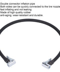 Heavy Duty Rubber Air Pump Pipe Tire Inflator Hose With Double End Connector 23.6 Inch Length For Car Tire Servicing black rubber hose with metal ends