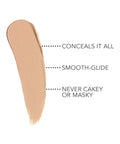 Quick Fix Concealer Stick Soft Ivory lightweight formula swatch on skin, showcasing smooth blendable coverage.