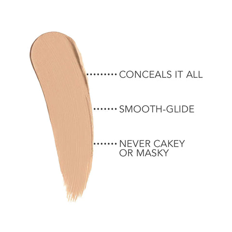 Quick Fix Concealer Stick Soft Ivory lightweight formula swatch on skin, showcasing smooth blendable coverage.