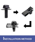 Heavy Duty Automotive Body Bolts And U Nut Clips Kit M6 1.0 Universal Car Fasteners installation method illustration
