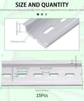 Image showing size details of 15 Pieces Slotted Aluminum DIN Rails, 4 Inch Long, 35mm Wide, 7.5mm High, DIY Friendly For Electrical Panels