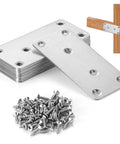 Beefy Heavy Duty Flat Mending Plates Set Of 10 In 201 Stainless Steel with screws for furniture repair
