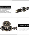 Premium Five-Layer Plating Four Pack Vintage Style Door Knob Back Plates And Cabinet Drawer Pulls For Home Furniture Dressers Closets Wardrobes With Screws Green Bronze Finish Built For Long Lasting Use