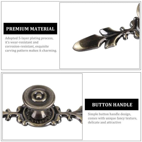 Premium Five-Layer Plating Four Pack Vintage Style Door Knob Back Plates And Cabinet Drawer Pulls For Home Furniture Dressers Closets Wardrobes With Screws Green Bronze Finish Built For Long Lasting Use