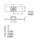 Technical drawing of 10 Pack 3/8-16 Floating Cage Nuts Self Aligning Weld Fasteners dimensions and measurements.