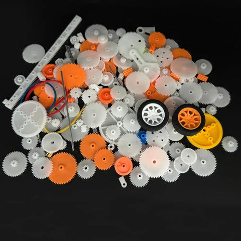 174 Piece Plastic Gear Set For DC Motors And RC Cars Trucks And Robots Includes Single Gear Spindle Gear Reduction Gear