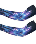 Ice Silk Arm Sleeves With Upf 50 Sun Protection And Cooling Compression To Keep You Chill During Backyard Hangouts Weekend Drives And Summer Workouts Without Breaking A Sweat For Men And Women in blue cosmic design.