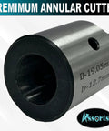 Half Inch Shank Tool Steel Holder With Lock Screw For 19 mm Rota Broaches, Hard And Ground, Overall Length 75 Mm, close-up view
