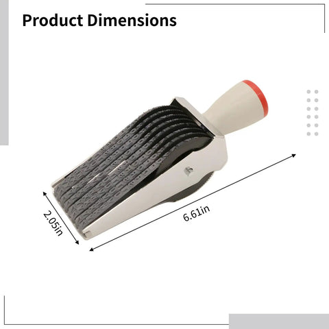 Workhorse Heavy Duty Industrial Metal Stamping Tool With Easy Peasy Adjustable Date Bands, measuring 6.6in by 2.05in.