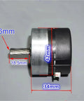 Brushless Servo Motor With Built In Drive, 9V To 24V Power, PWM Speed Control, And 100 Line Encoder side view with dimensions