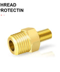 Brass 1/4 NPT To Schrader Valve Adapter Set Of 2 For Portable Air Compressors And Pumps Durable Tire Inflator Conversion No Schrader Valve Core Included