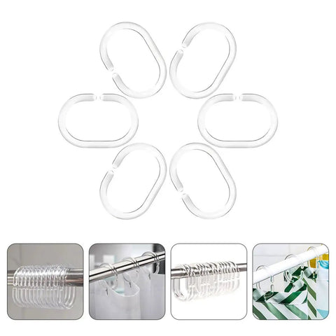 48 Pack Plastic Shower Curtain Hooks For Bathroom Rods, Smooth Glide Curtain Hangers, durable no-fall design, easy install