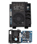 Rig Ready Slick 24V Control Box Kit For Kids Electric Ride On Cars With Integrated Slow Start Receiver And 7 Pin Socket Driver Module Replacement Part showing top and bottom parts with wires.